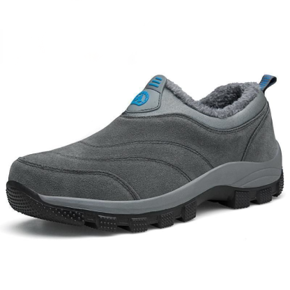Men's Slip-On Fleece-Lined Hiking Shoes - Winter Warmth & Anti-Slip Grip