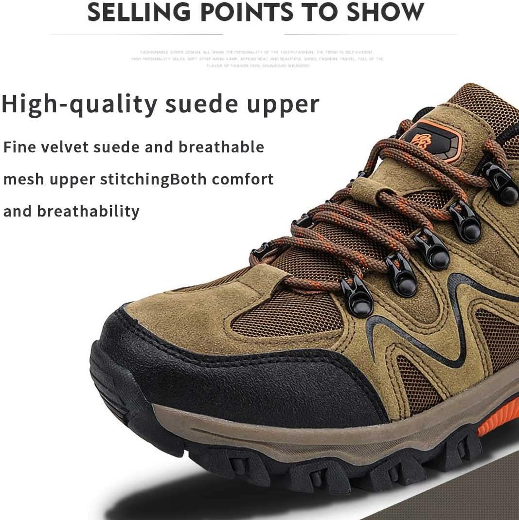 Men's Waterproof Breathable Lightweight Orthopedic Hiking Shoes for Plantar Fasciitis