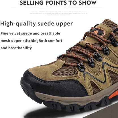 Men's Waterproof Breathable Lightweight Orthopedic Hiking Shoes for Plantar Fasciitis