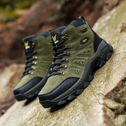 Men's Mountaineering Orthopedic Ankle Support Hiking Boots Waterproof Non-Slip Wide Toe Tactical Boots (Durability Upgrade)