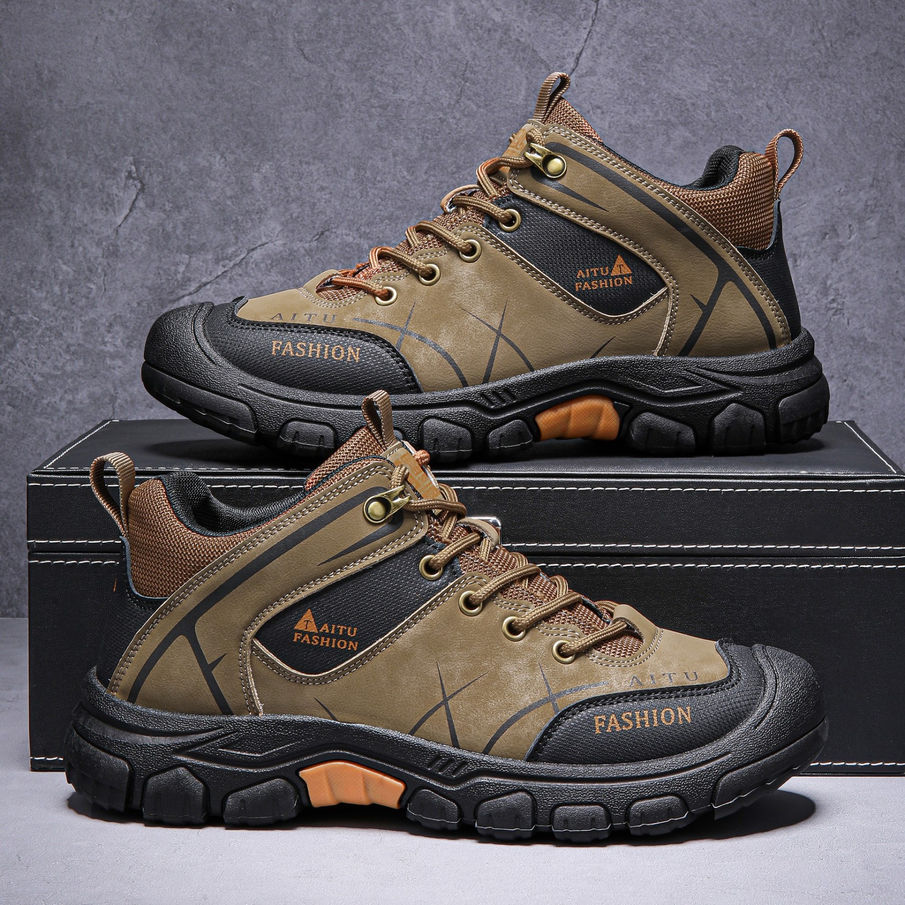 Men's Outdoor Hiking Shoes – Waterproof, Non-Slip, Puncture-Proof & Smash-Proof with Arch Support & Wide Toe – Perfect for Daily Wear & Outdoor Adventures