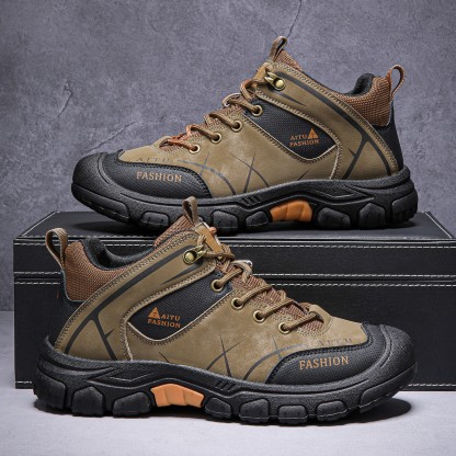 Men's Outdoor Hiking Shoes – Waterproof, Non-Slip, Puncture-Proof & Smash-Proof with Arch Support & Wide Toe – Perfect for Daily Wear & Outdoor Adventures