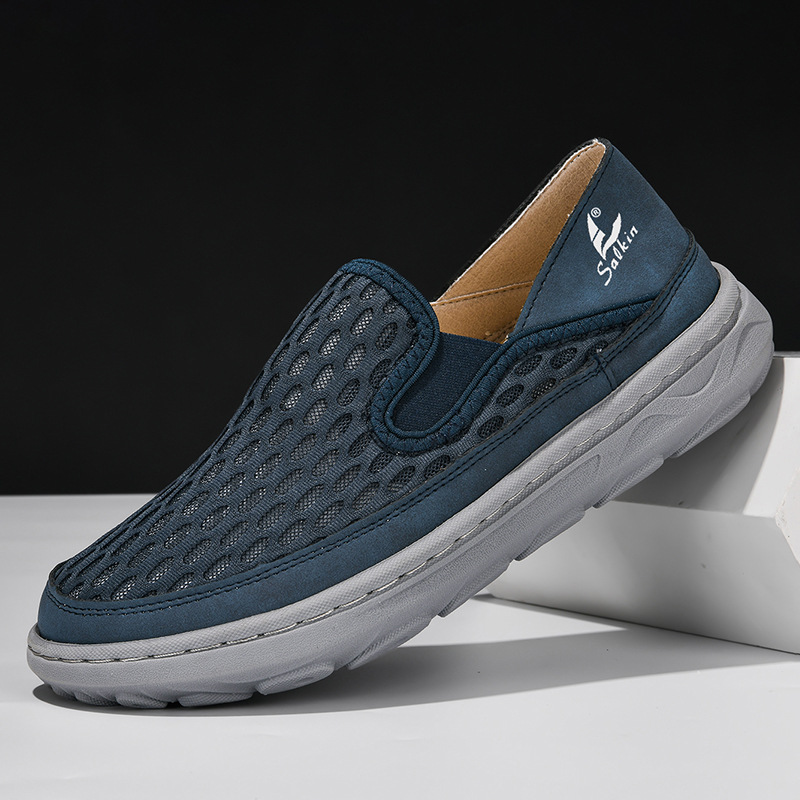 Men's Loafers Shoes Penny Loafer Flats Low-top Slip on Mesh Height Increasing Platform Running Shoes Sneakers Breathable Walking