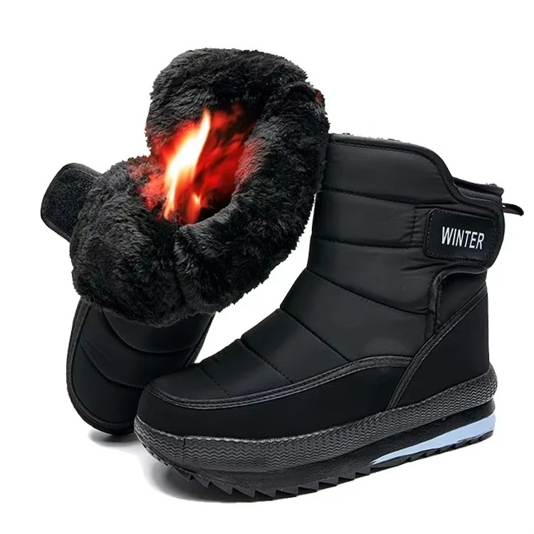 (⏰Limited Time Sale 70%off)Men's Thick Warm Orthopedic Support Wide Toe Snow Boots Non-slip Waterproof Anti-skid Fur Lined Winter Boots