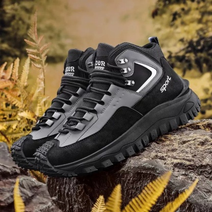 (⏰Limited Time Sale 70% OFF) Men's Outdoor Hiking Boots - Waterproof, Non-Slip, Puncture-Proof And Smash-Proof; Correct Arch Support And Wide Toe - Suitable For Daily Wear And Outdoor Adventures