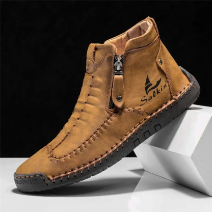 Genuine Leather Versatile Boots – Wide Toe, Arch Support, Pressure Relief, Waterproof, Non-Slip & Handmade