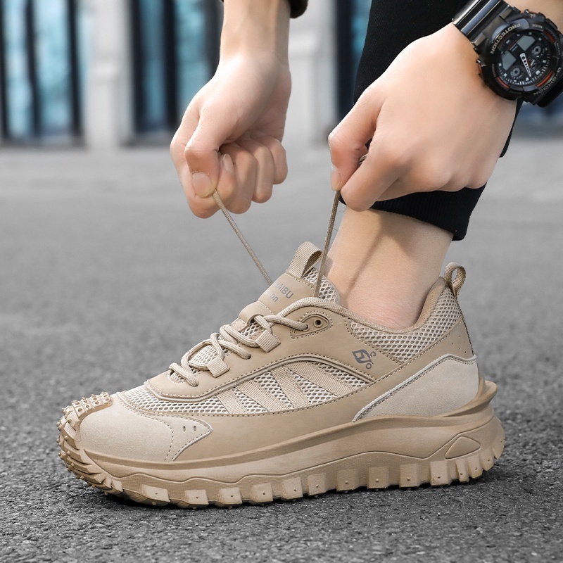 Plus Size 2025 Spring Men's Casual Fashion Sneakers Match Color Striped Street Style Lace-up Low-top Tire Pattern Sole Wear Resistant Non-Slip