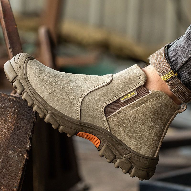 Men's Anti-Smash Anti-Puncture Work Boots Waterproof Lightweight Comfortable Chelsea boots