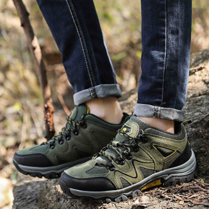 Men's Waterproof Breathable Lightweight Orthopedic Hiking Shoes for Plantar Fasciitis