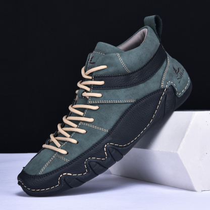 Men's Outdoor Comfort Leather Arch Support Shock Absorption Boots, Non-slip Durable Driving Boots