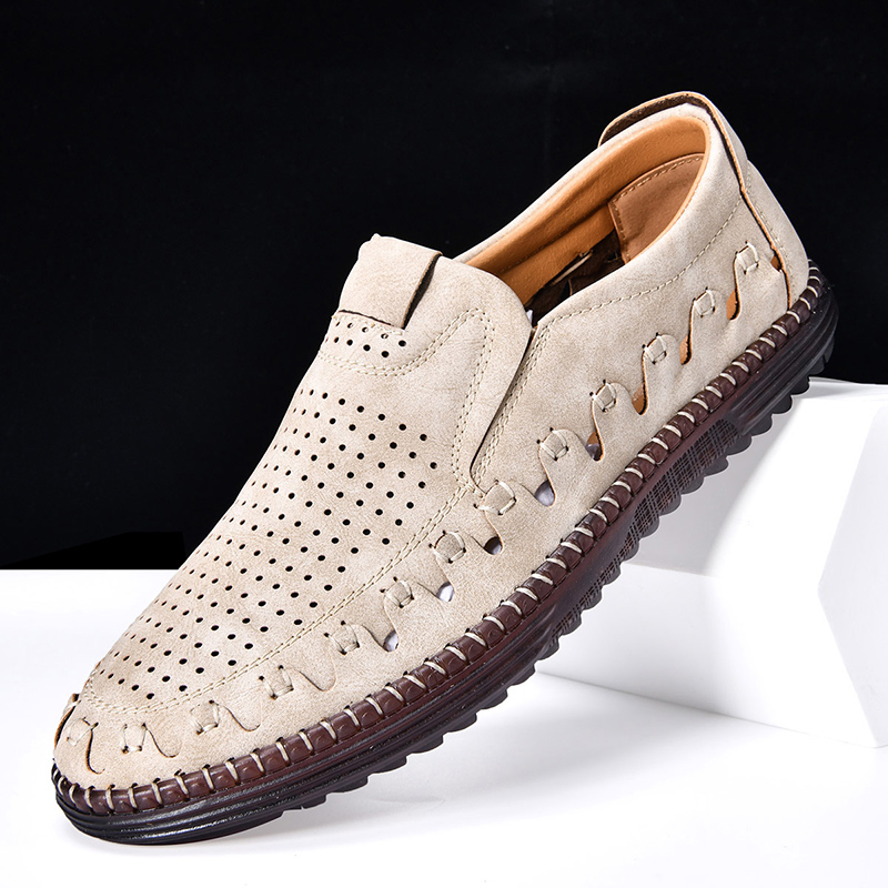 Mens Leather Casual Shoes Comfortable Fashion Sneakers Loafers Lightweight Dress Walking Driving Shoes for Men