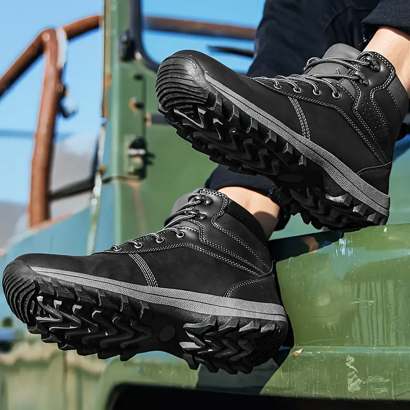 Men's Waterproof Puncture Resistant Hiking Boots Wide Toe Arch Support Work Boots