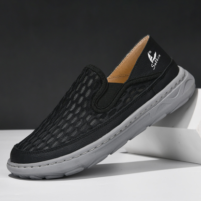Men's Loafers Shoes Penny Loafer Flats Low-top Slip on Mesh Height Increasing Platform Running Shoes Sneakers Breathable Walking