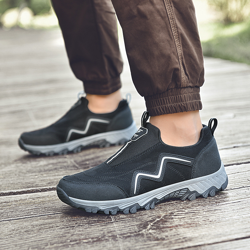 Men's Comfort Cushioned Corrective Wide Toe Arch Support Slip-On Sneakers Waterproof Anti-Slip Anti-Puncture Slip-on Hiking Shoe