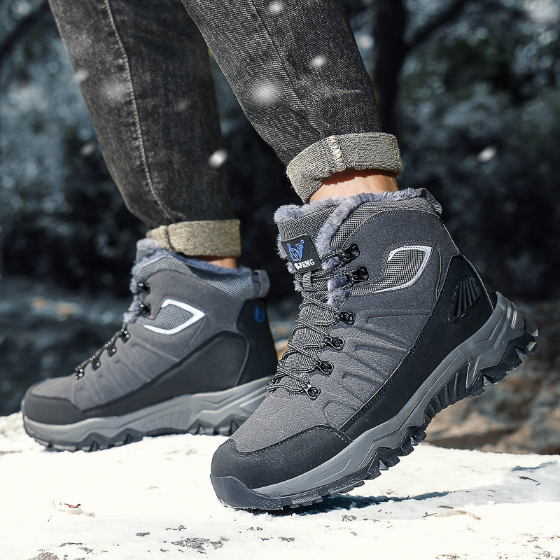 Men's Warm Orthopedic Hiking Boots - Safe and Comfortable Warm Work Boots - Waterproof, Slip-Resistant, Lmpact-Resistant, Puncture-Resistant - Wide Toe Box, Arch support, Ankle Support