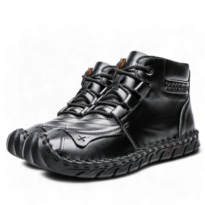 Men's Comfortable Waterproof Durable Handmade Leather Shoes Wide Toe Shoes