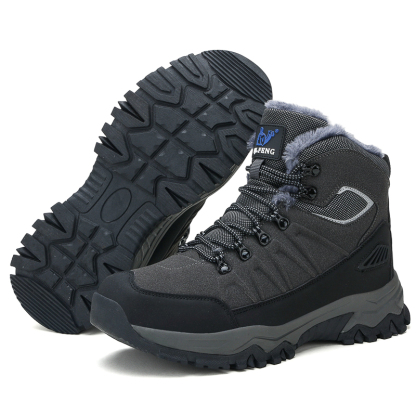 Men's Warm Orthopedic Hiking Boots - Safe and Comfortable Warm Work Boots - Waterproof, Slip-Resistant, Lmpact-Resistant, Puncture-Resistant - Wide Toe Box, Arch support, Ankle Support