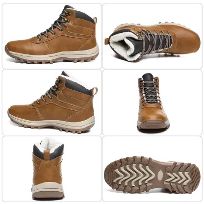 Men's Waterproof Puncture Resistant Hiking Boots Wide Toe Arch Support Work Boots