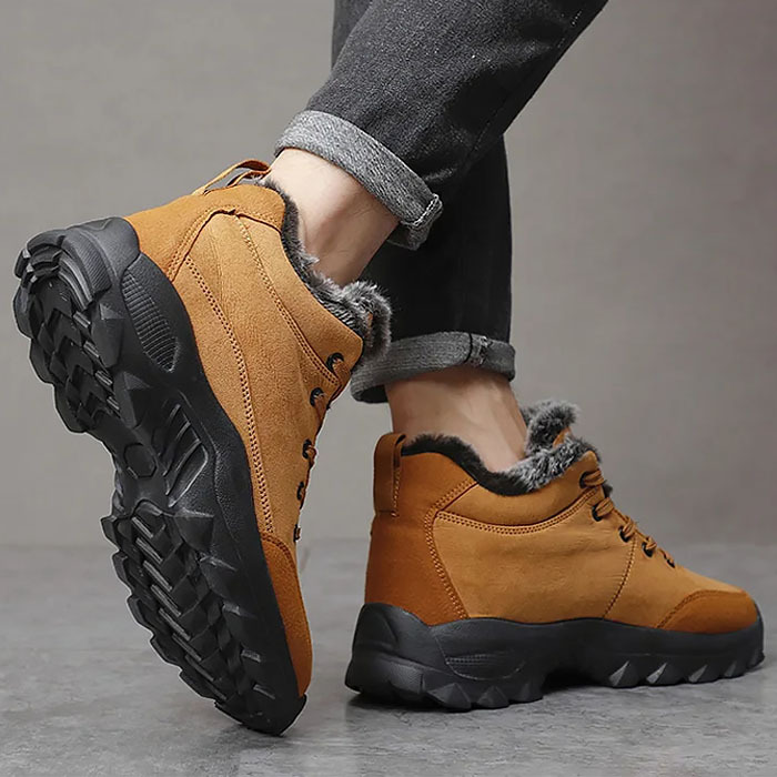 Men's Warm Fleece Snow Boots Waterproof Non-Slip Orthopedic Support Winter Boots