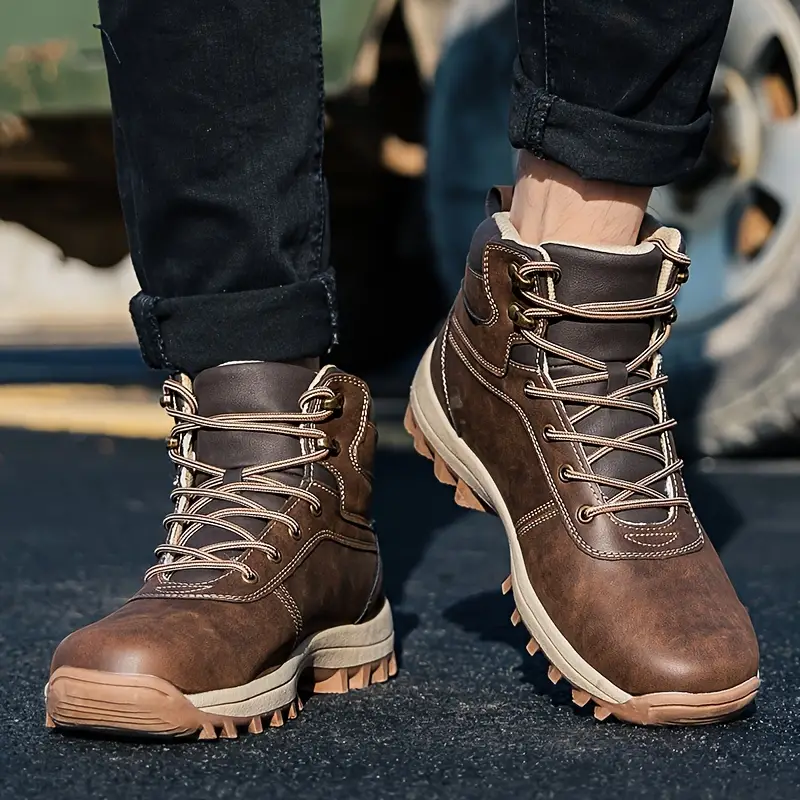 Men's Waterproof Puncture Resistant Hiking Boots Wide Toe Arch Support Work Boots