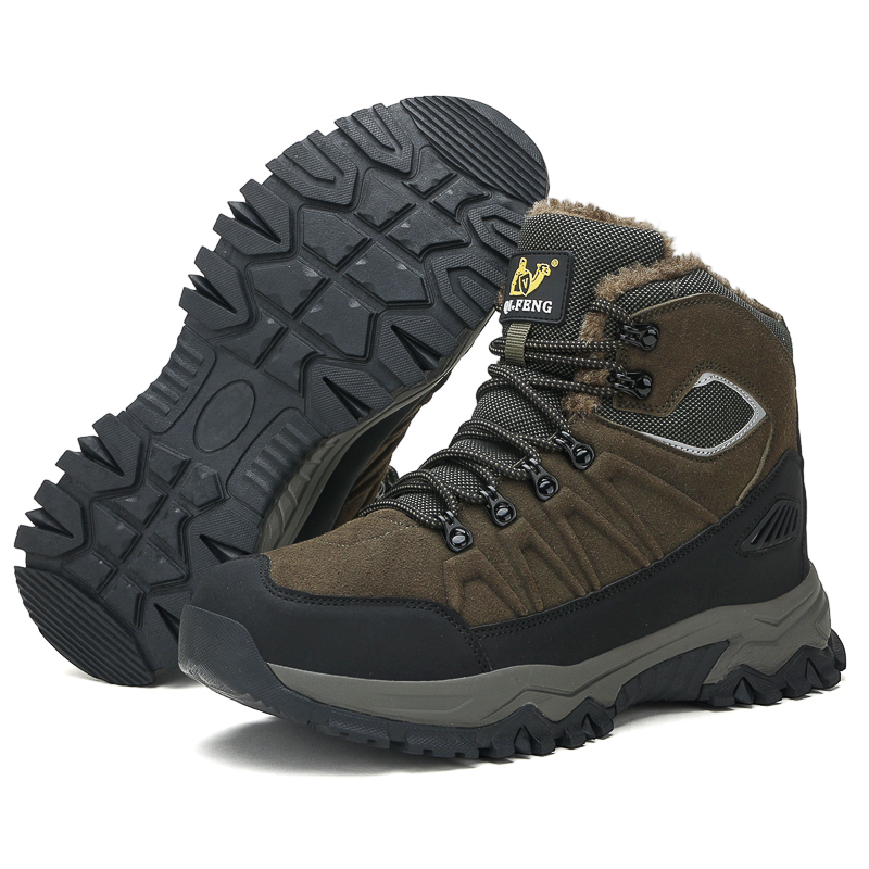Men's Warm Orthopedic Hiking Boots - Safe and Comfortable Warm Work Boots - Waterproof, Slip-Resistant, Lmpact-Resistant, Puncture-Resistant - Wide Toe Box, Arch support, Ankle Support