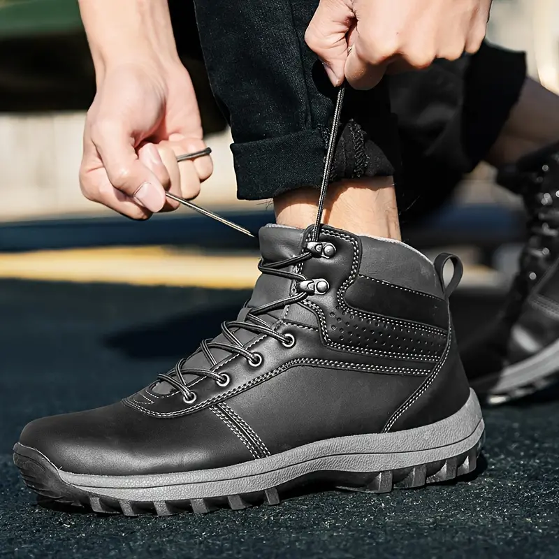 Men's Waterproof Puncture Resistant Hiking Boots Wide Toe Arch Support Work Boots