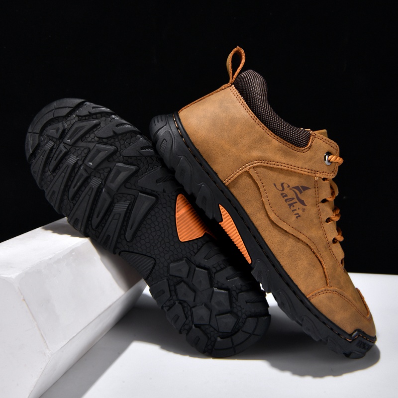 ✅ Complies with ASTM Standards Men’s Premium Leather Outdoor Shoes – Wide Toe, Arch Support, Waterproof, Pressure Relief & Non-Slip Sole