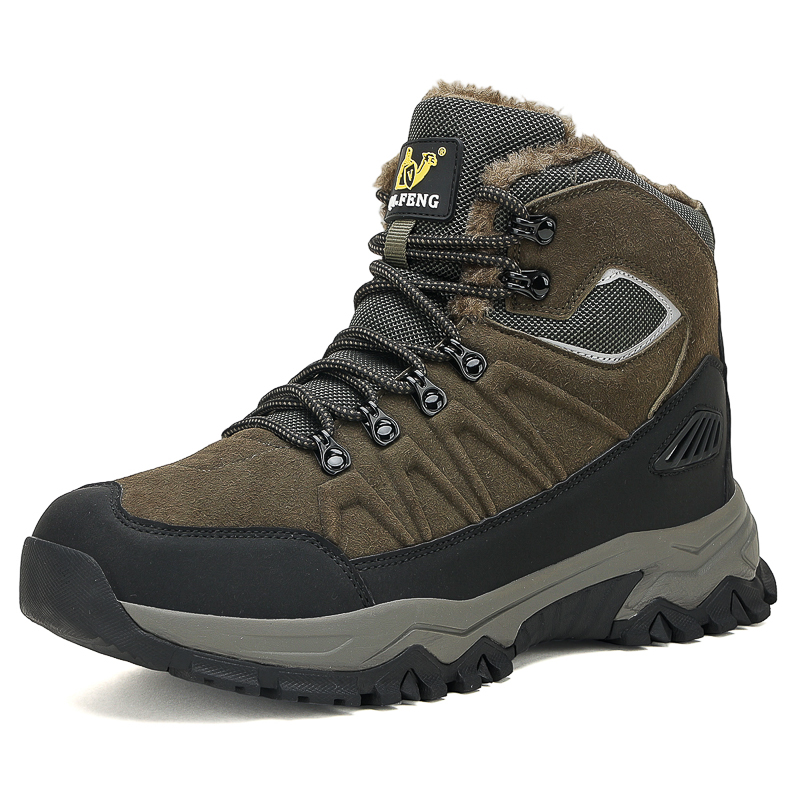 Men's Warm Orthopedic Hiking Boots - Safe and Comfortable Warm Work Boots - Waterproof, Slip-Resistant, Lmpact-Resistant, Puncture-Resistant - Wide Toe Box, Arch support, Ankle Support