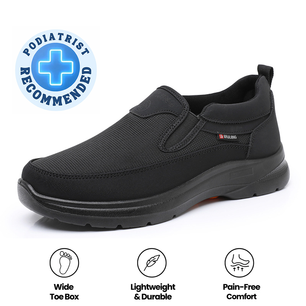 ⏰LAST DAY - 60% OFF🛒 Men's Orthopedic Slip-On Sneakers – Lightweight Walking Shoes with Breathable Mesh, Arch Support & Cushioned Comfort for Travel & Daily Wear