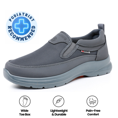 ⏰LAST DAY - 60% OFF🛒 Men's Orthopedic Slip-On Sneakers – Lightweight Walking Shoes with Breathable Mesh, Arch Support & Cushioned Comfort for Travel & Daily Wear