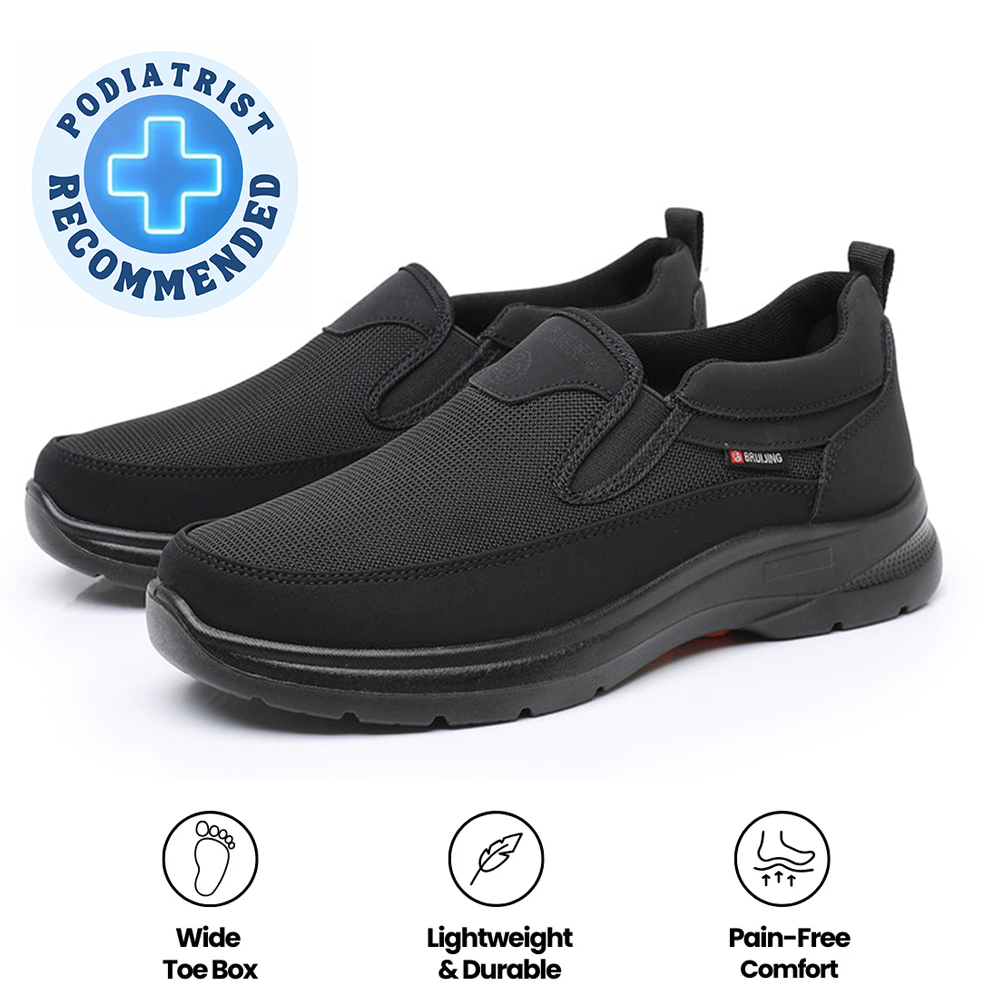 ⏰LAST DAY - 60% OFF🛒 Men's Orthopedic Slip-On Sneakers – Lightweight Walking Shoes with Breathable Mesh, Arch Support & Cushioned Comfort for Travel & Daily Wear