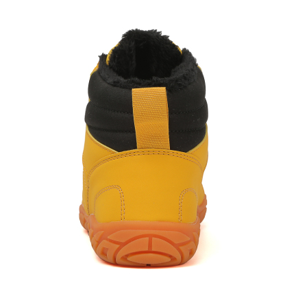 Men's Elastic-Lace Winter Barefoot Shoes – Fleece-Lined, Orthopedic Support, Waterproof, Lightweight & Wide Toe Box with Anti-Slip Rubber Sole