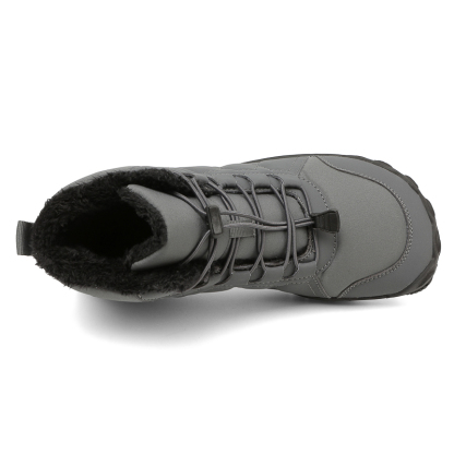 Men's Elastic-Lace Winter Barefoot Shoes – Fleece-Lined, Orthopedic Support, Waterproof, Lightweight & Wide Toe Box with Anti-Slip Rubber Sole