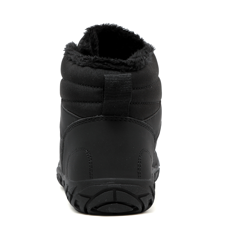 Men's Elastic-Lace Winter Barefoot Shoes – Fleece-Lined, Orthopedic Support, Waterproof, Lightweight & Wide Toe Box with Anti-Slip Rubber Sole