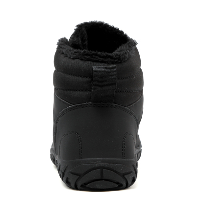 Men's Elastic-Lace Winter Barefoot Shoes – Fleece-Lined, Orthopedic Support, Waterproof, Lightweight & Wide Toe Box with Anti-Slip Rubber Sole