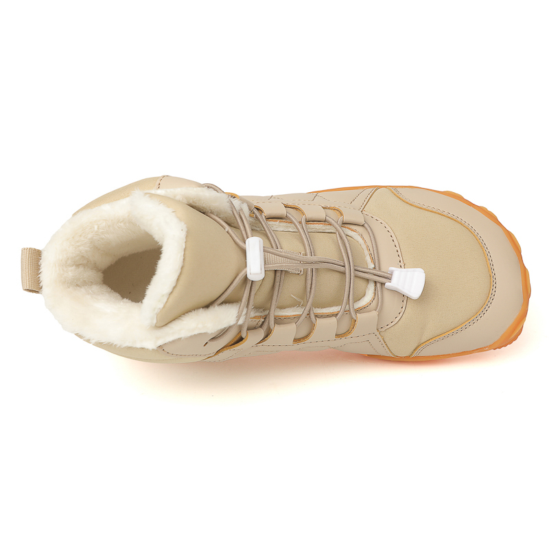 Men's Elastic-Lace Winter Barefoot Shoes – Fleece-Lined, Orthopedic Support, Waterproof, Lightweight & Wide Toe Box with Anti-Slip Rubber Sole