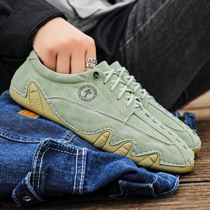 (🎁Free Orthotic Insoles🔥)Men’s Handmade Premium Cowhide Leather Lace-Up Dress Shoes with Arch Support, Breathable for Summer Walking & Driving