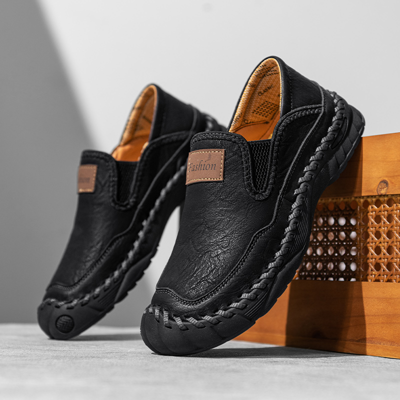 Men's Orthopedic Arch Support Casual Loafers – Breathable Microfiber Leather Slip-On Driving Shoes with Anti-Slip Sole for Work & Daily Wear