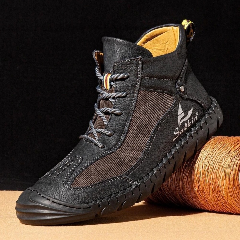 Men's Outdoor Comfortable Breathable Retro Lace-Up Non-Slip Wear-Resistant Boots
