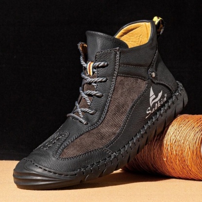 Men's Outdoor Comfortable Breathable Retro Lace-Up Non-Slip Wear-Resistant Boots