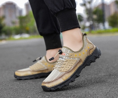 ⏰LAST DAY - 60% OFF🛒 Men’s Handcrafted Leather Mesh Shoes – Breathable Quick-Dry Upper, Anti-Slip Rubber Outsole for All-Day Comfort & Support