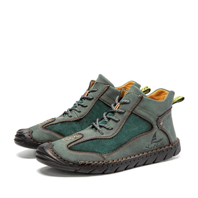 Men's Retro Lace-Up Ankle Boots with Rubber Sole, Yellowstone Casual Wear-Resistant Boots