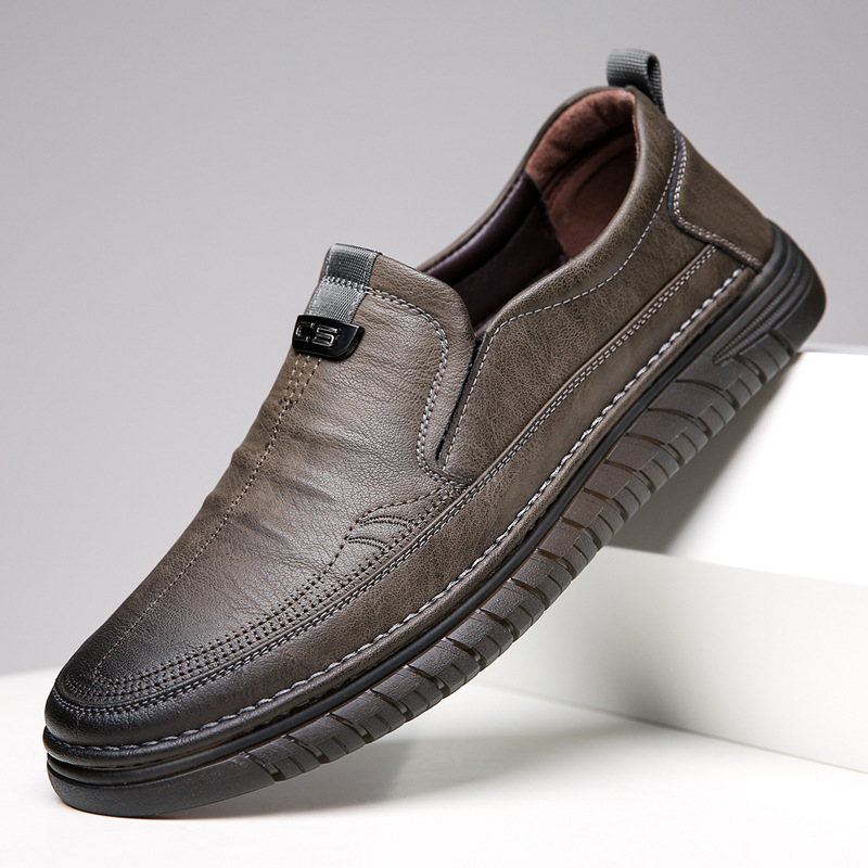 Premium Genuine Leather Slip-On Comfort Loafers – Lightweight, Breathable & Arch Support Design for Business and Casual Wear
