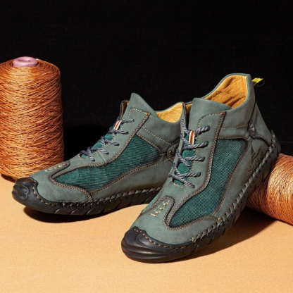 Men's Retro Lace-Up Ankle Boots with Rubber Sole, Yellowstone Casual Wear-Resistant Boots