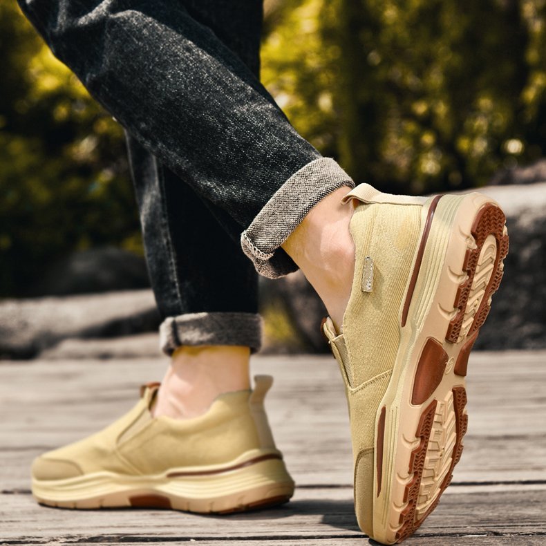 💥Hot sale💥 Men's Slip on Walking Hiking Shoes, Lightweight Breathable Anti-Slip Casual Shoes, Outdoor Shoes