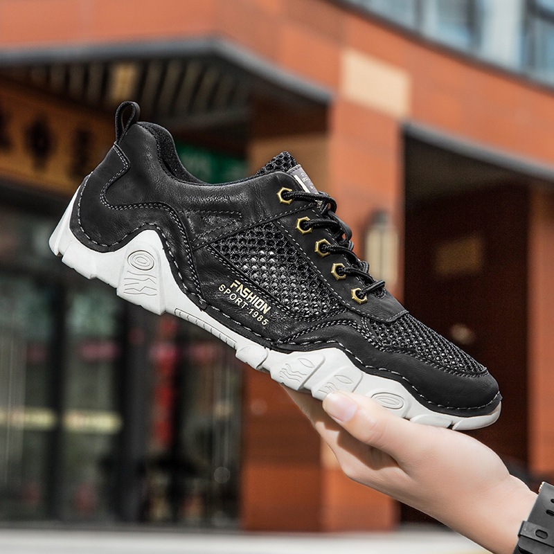 2025 New Men's Knitted Loafers Fashion Ethnic Style Casual Running Shoes Comfortable Lightweight Breathable Men's Cloth Shoes