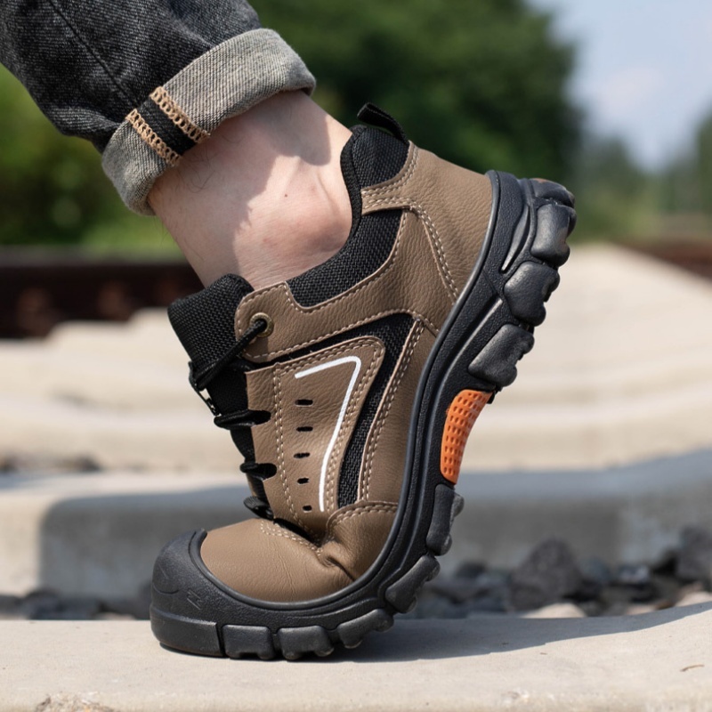 HOT SALE! Men’s Leather Steel Toe Work Shoes – Arch Support, Puncture-Resistant, Durable Safety Footwear