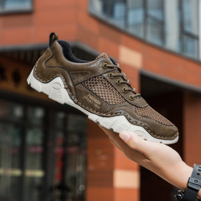 2025 New Men's Knitted Loafers Fashion Ethnic Style Casual Running Shoes Comfortable Lightweight Breathable Men's Cloth Shoes