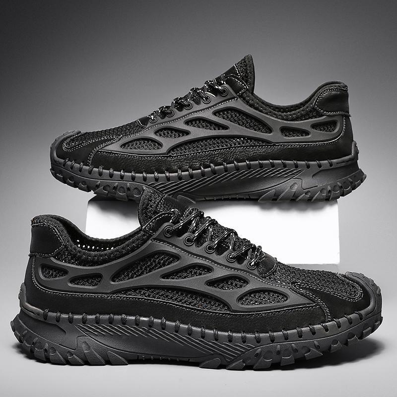 ⏰Limited Time 50% OFF🛒Men’s Lace-Up Orthopedic Leather Hiking Shoes – Breathable Mesh, Durable Rubber Sole, Lightweight & Supportive