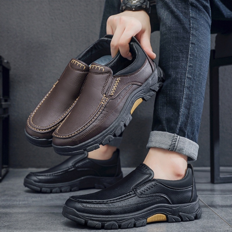 Men's Arch Support Orthopedic Wide Toe Kicking Loafers Lightweight Soft Waterproof Anti-Slip Slip-on Loafers